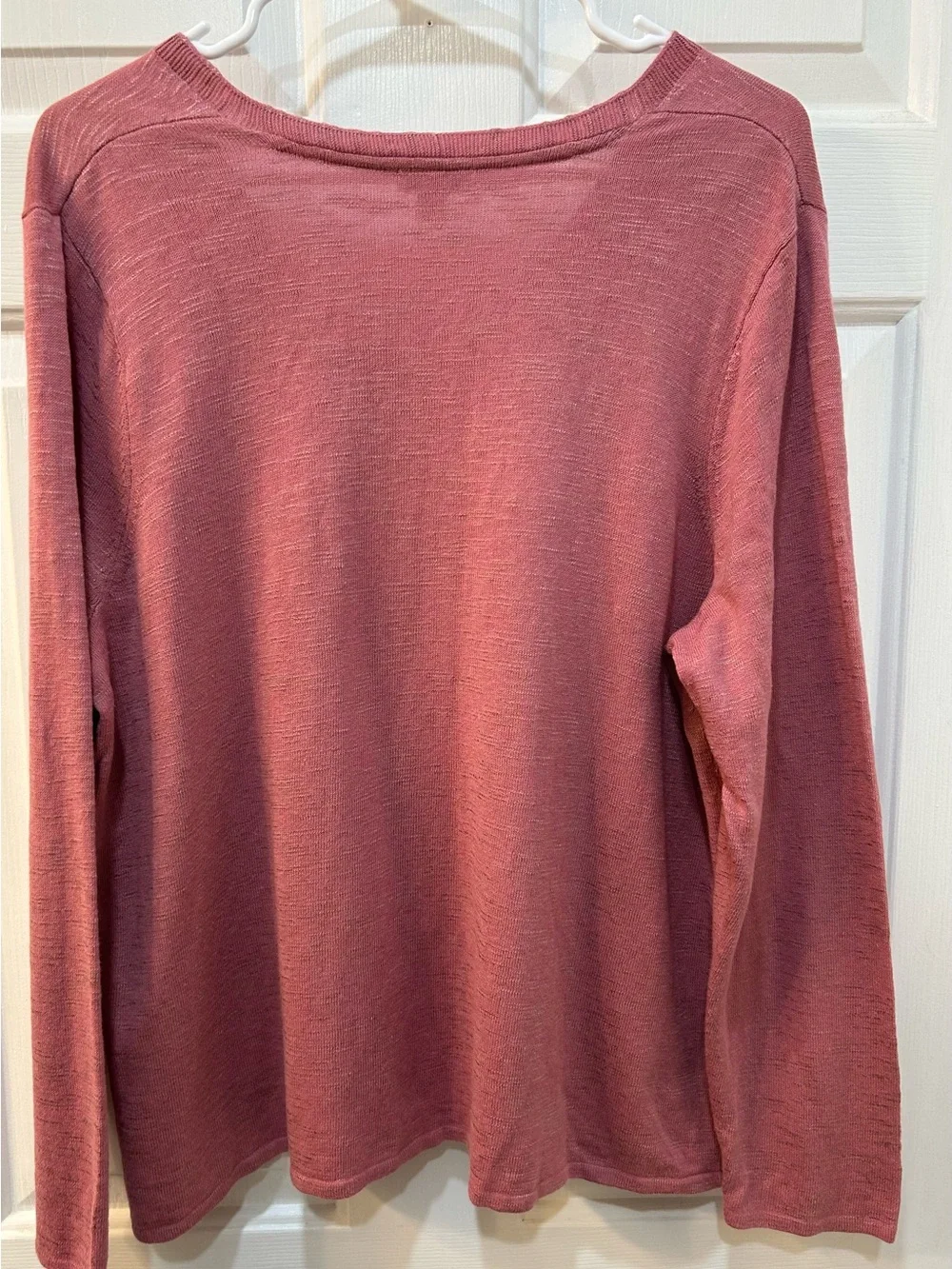 J.‎ Jill Linen Cotton Blend Rose Pink V-neck Sweater Sz XL Petite Feminine Mauve